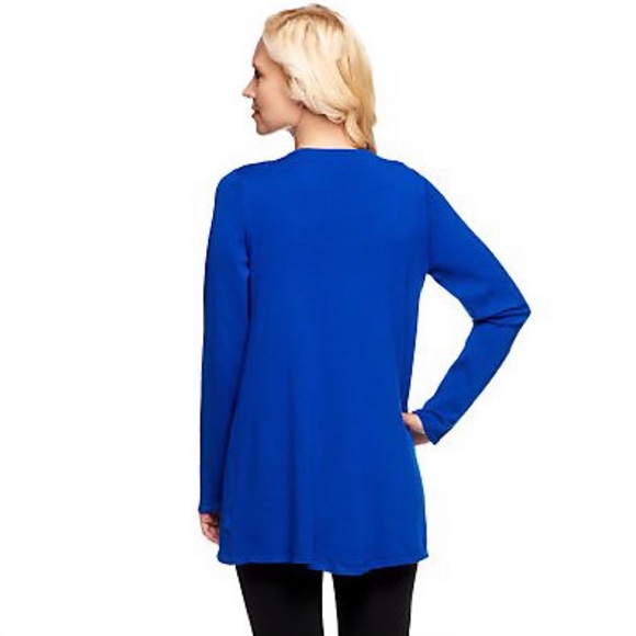 Linea by Louis Dell'Olio Whisper Knit Drape Front Cardigan, NWT 3X Ivory A237402 - Picture 3 of 12